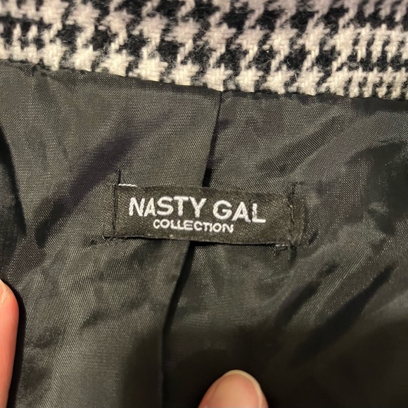 Check Longline Faux Wool Coat, Nasty Gal large (fits like medium or small) - Picture 4 of 9